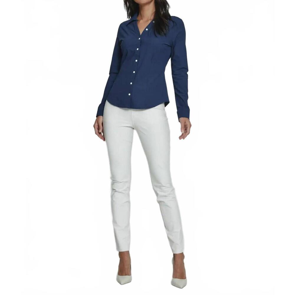 NEW 7DIAMONDS luxe wrinkle free blouse in midnight